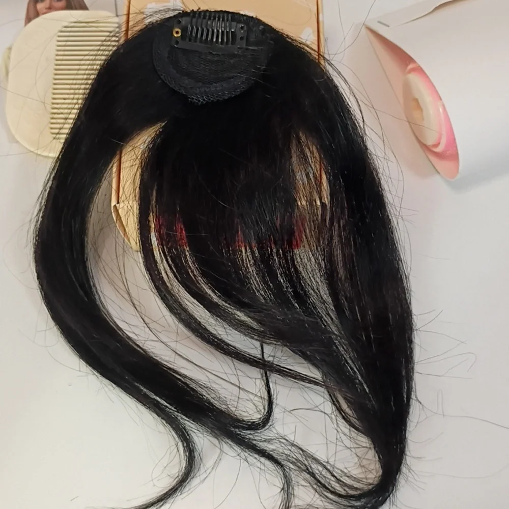 Clip-In Bangs – 100% Human Hair – Natural‎ Black – Curtain / French Fringe